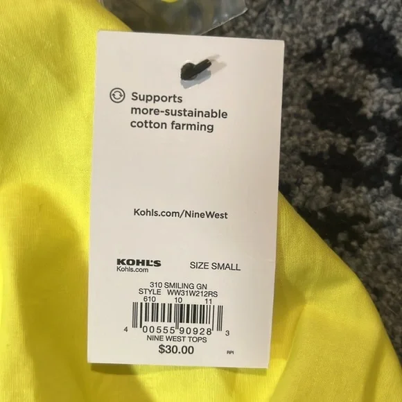 Nine West Bright Yellow Sleeveless Blouse | size small - Picture 6 of 6